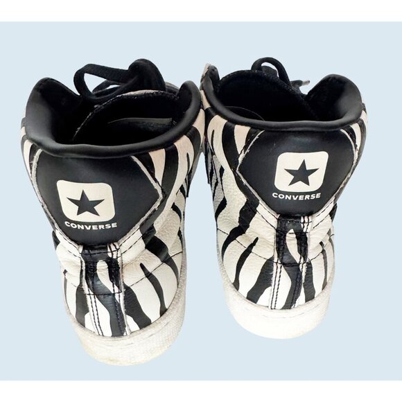 CONVERSE Retro Unisex Pro Leather Zebra Print Hi Top Sneaker Sz M 4 / W 5.5 - Picture 5 of 7